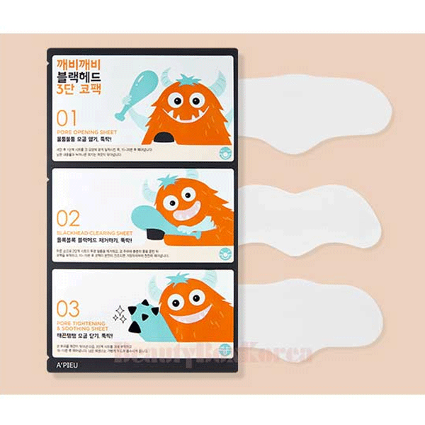 A'PIEU Goblin Blackhead 3-Step Nose Pack 3ea