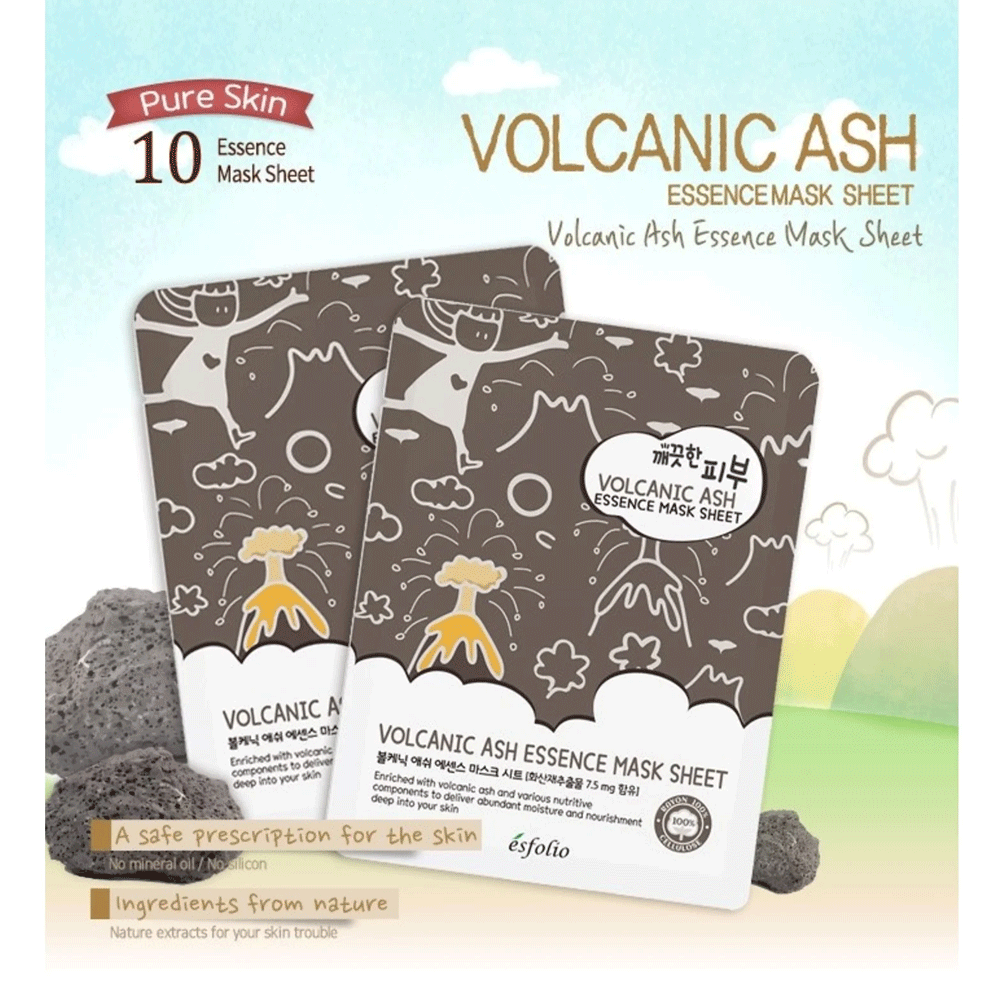esfolio Pure Skin Volcanic Ash Essence Mask Sheet 25ml *10ea
