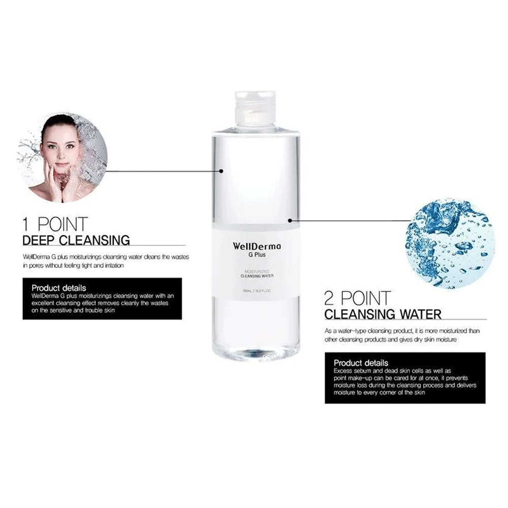 WellDerma G Plus Moisturizing Cleansing Water 500ml