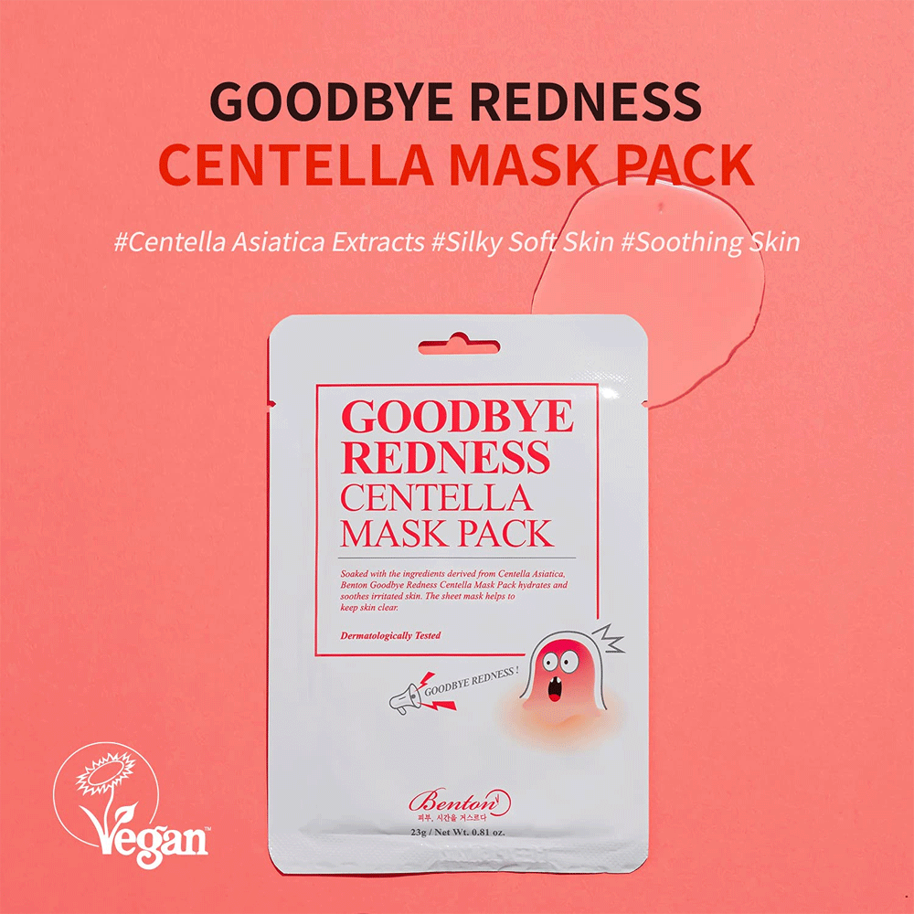 Benton *Renewal* Goodbye Redness Centella Cica Mask Pack (10ea)