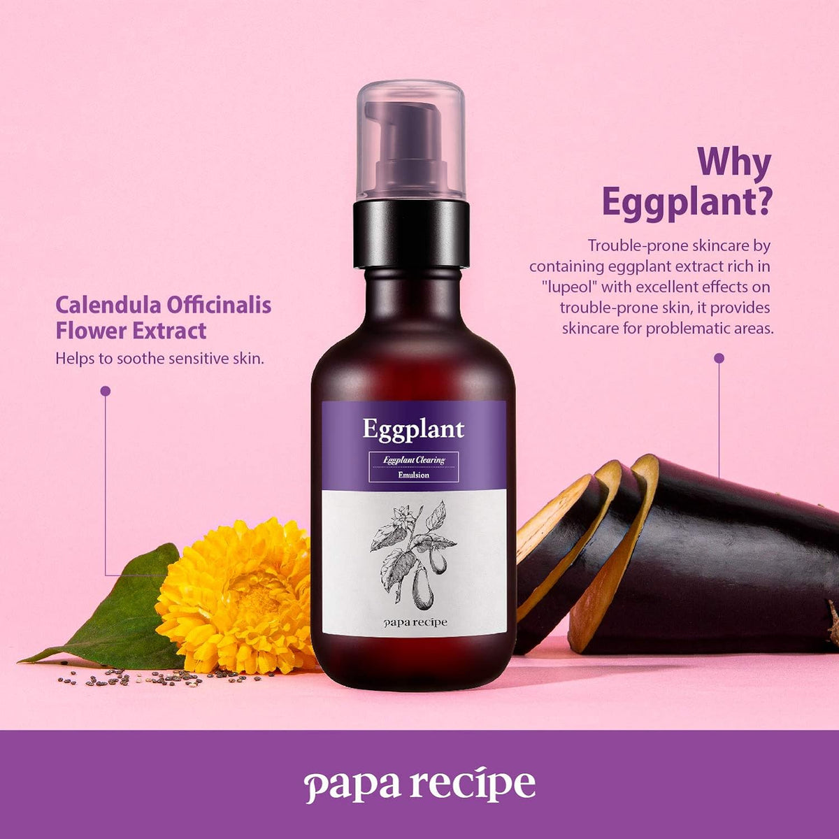 papa recipe Eggplant Clearing Emulsion 150ml