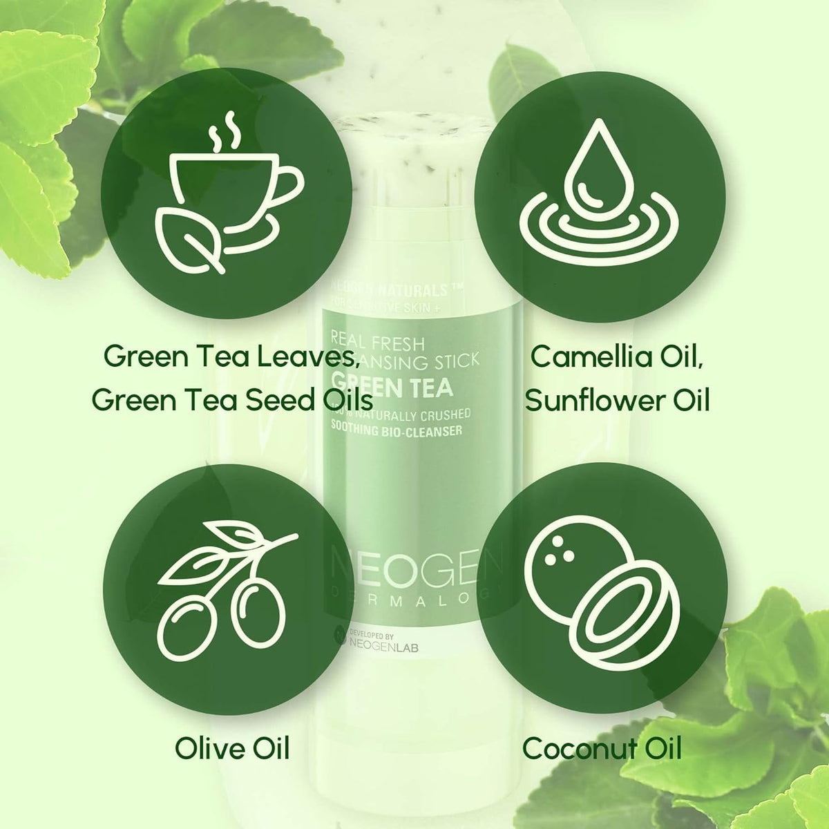 NEOGEN Real Fresh Cleansing Stick Green Tea 80g