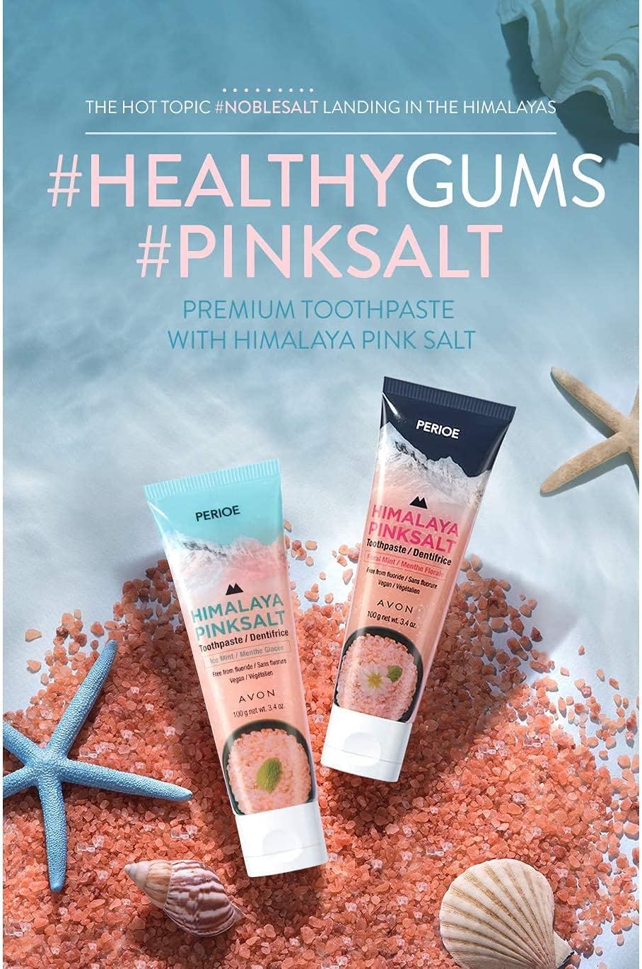 PERIOE Himalayan Pink Salt Toothpaste, Floral Mint 100g