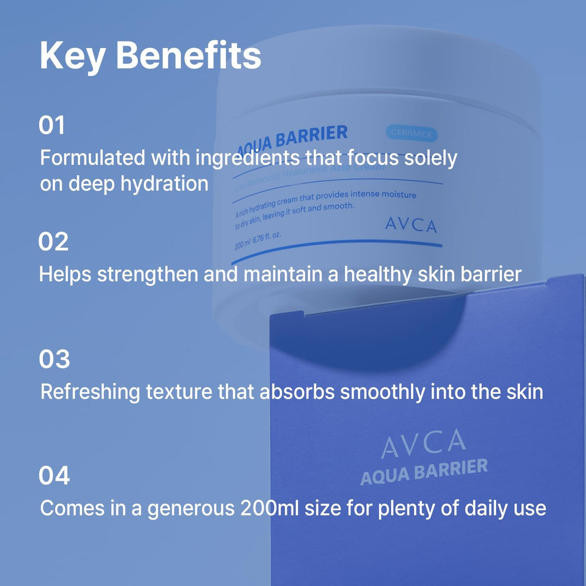 AVCA Aqua Barrier Low Molecular Hyaluronic Acid Cream 200ml