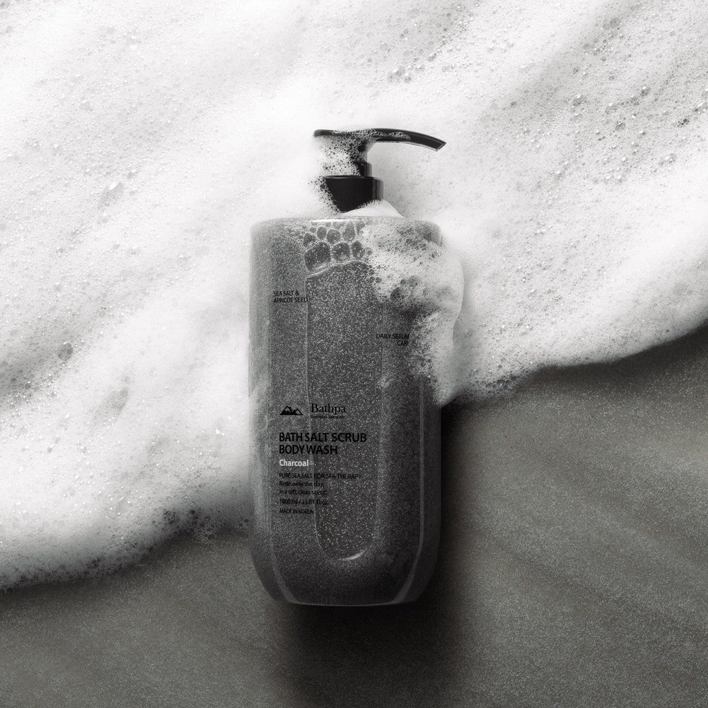 Bathpa Bath Salt Scrub Body Wash Charcoal 1000ml