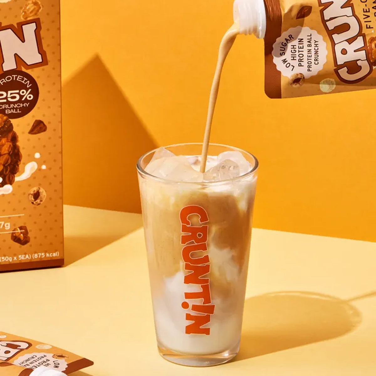 CRUNTIN Crunch Ball Protein Shake Five-Grain Granola (1 Box 50g / 5 Pouches)