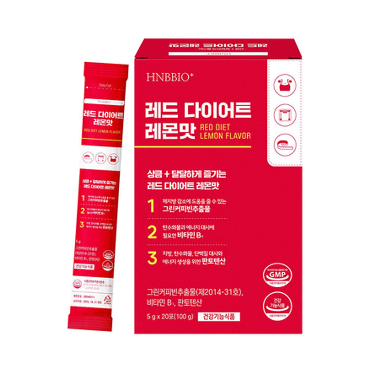 HNBBIO+ Red Diet Lemon Flavor 1 Box 20ea