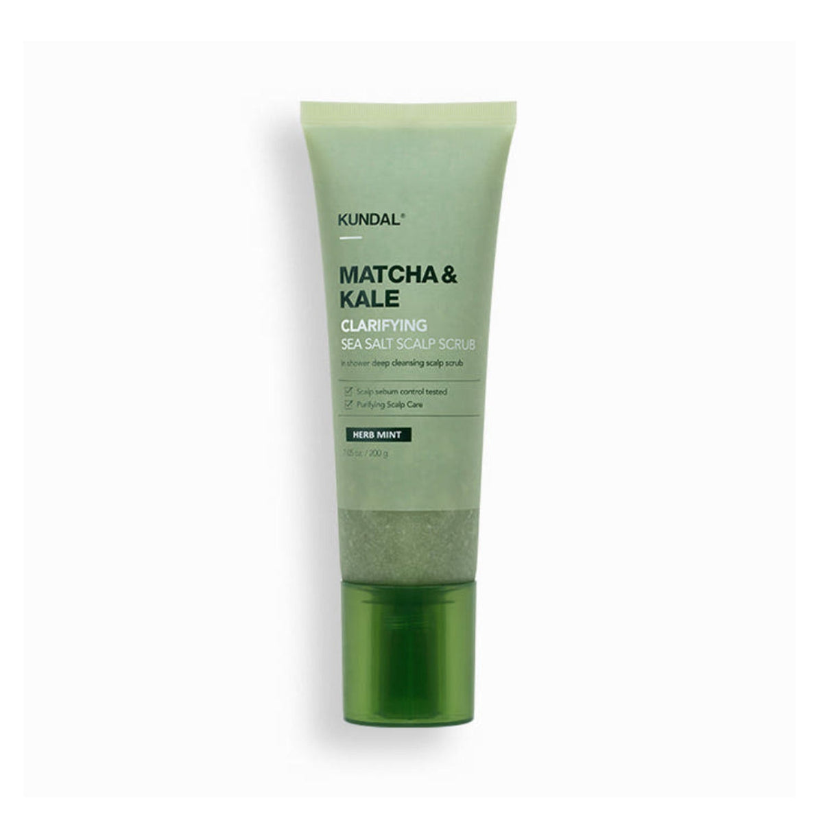 KUNDAL Matcha & Kale Clarifying Sea Salt Scalp Scrub Shampoo (Herb Mint) 200g