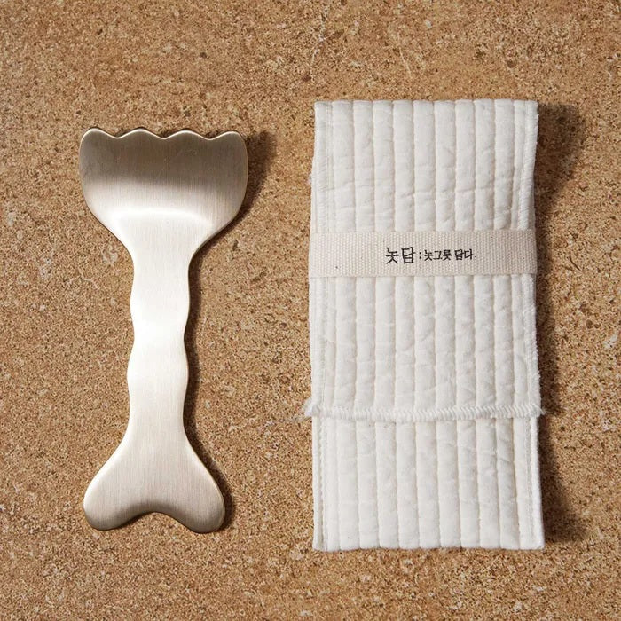 NOTDAM Bangjja Brassware Tulip Scalp Gua Sha Massager with Complimentary Jeogori Gift