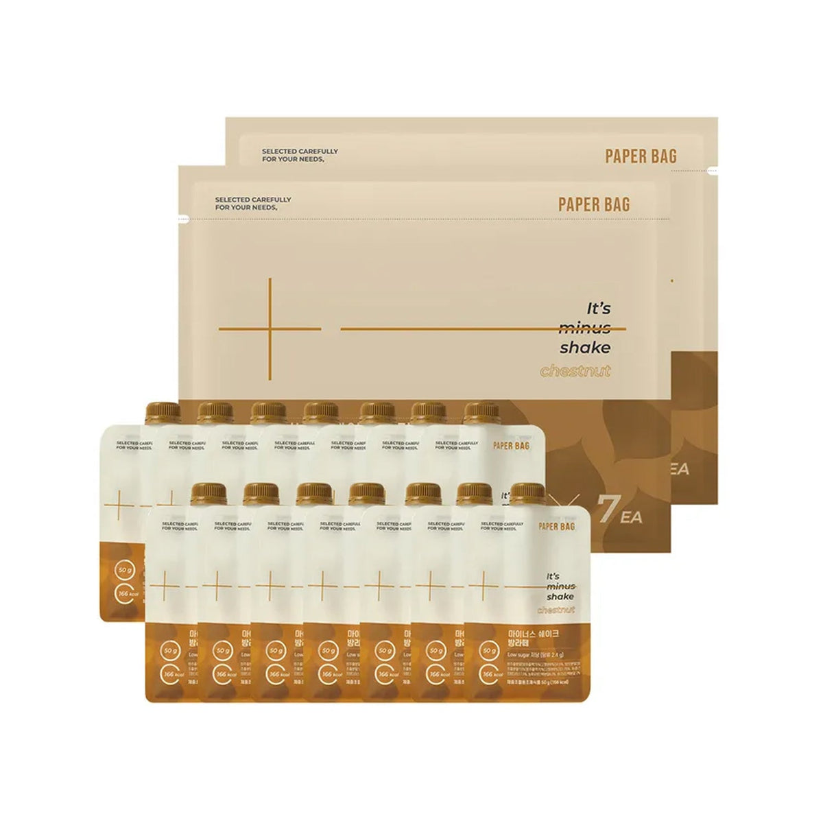 PAPER BAG Minus Shake Chestnut (14 Pouches / 2-Week Plan)