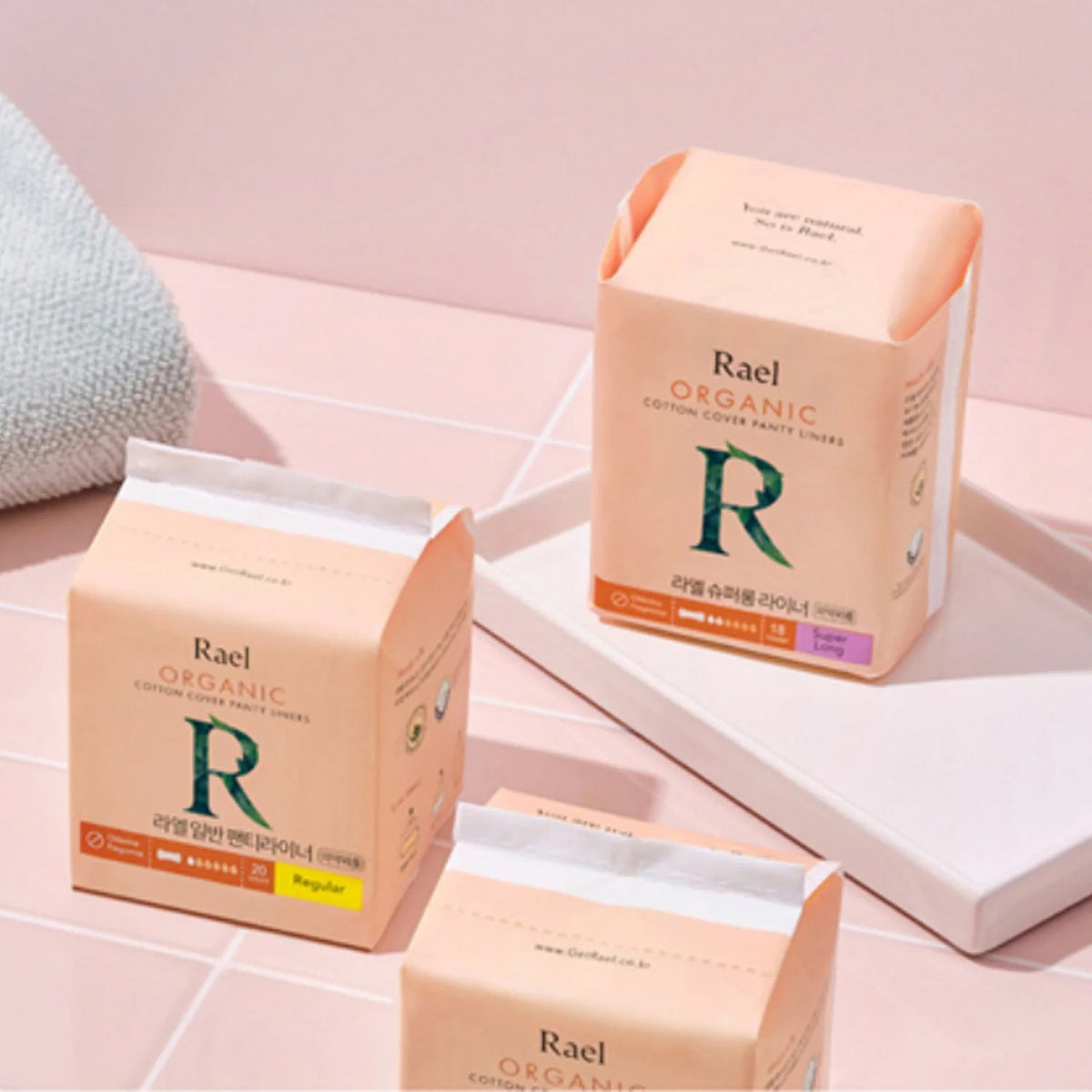 Rael Organic Cotton Cover Panty Liners 3 Packs (Long)