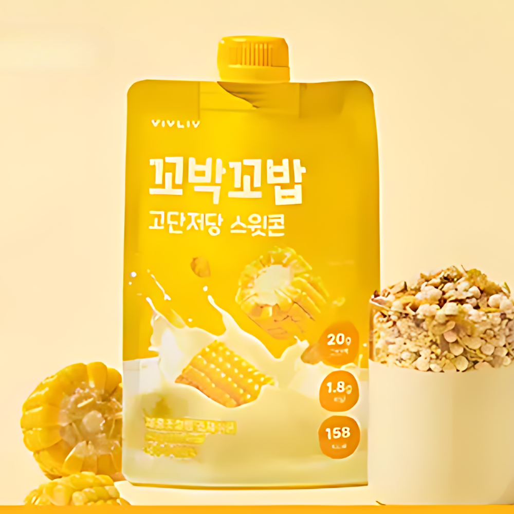 VIVLIV Kkobak Kkobab High‑Protein Low‑Sugar Shake – 40g × 7 Sticks (Choose 1 of 6 Flavors)