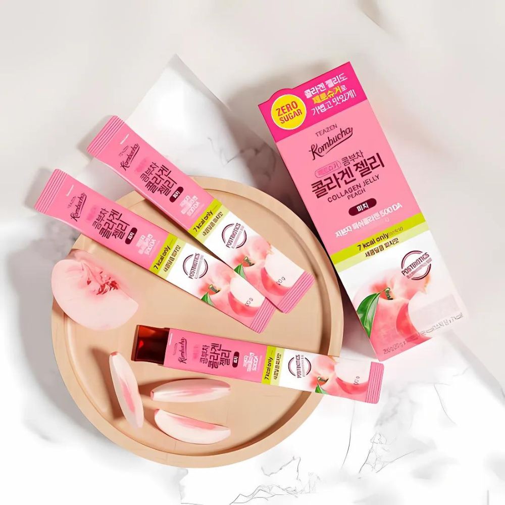 TEAZEN Kombucha Collagen Jelly Peach 20gx14pcs