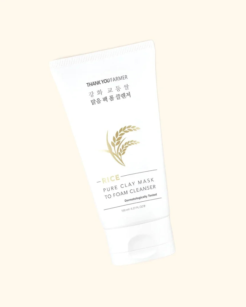 THANK YOU FARMER Rice Pure Clay Mask to Foam Cleanser 150ml