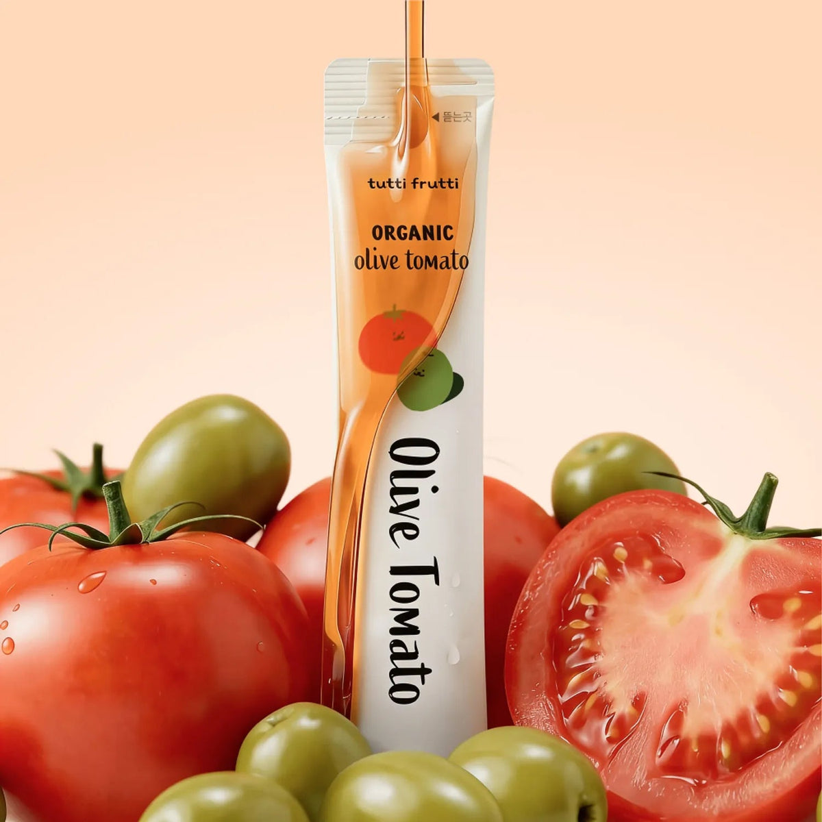 tutti frutti Organic Extra Virgin Olive & Tomato Shot 1 Box (15ml x 14 Sticks)
