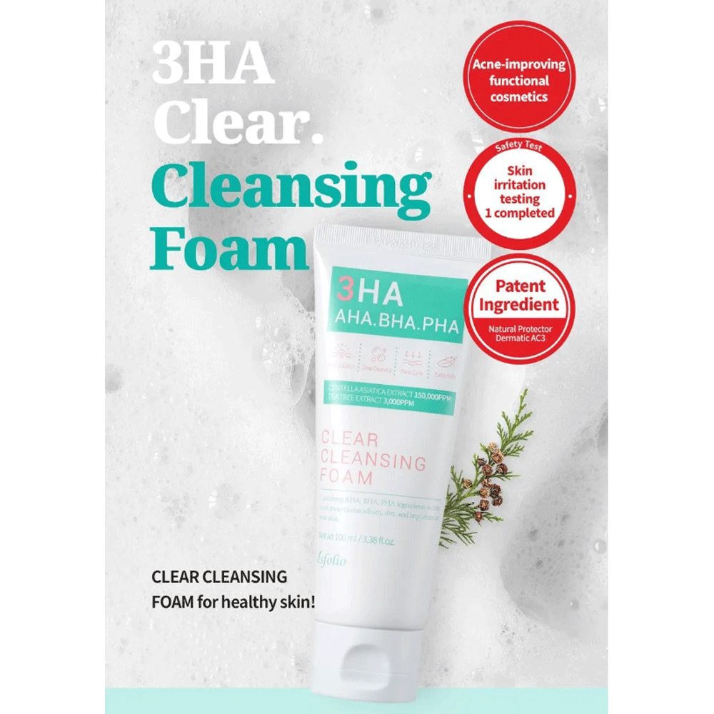 esfolio 3HA Clear Cleansing Foam 100ml