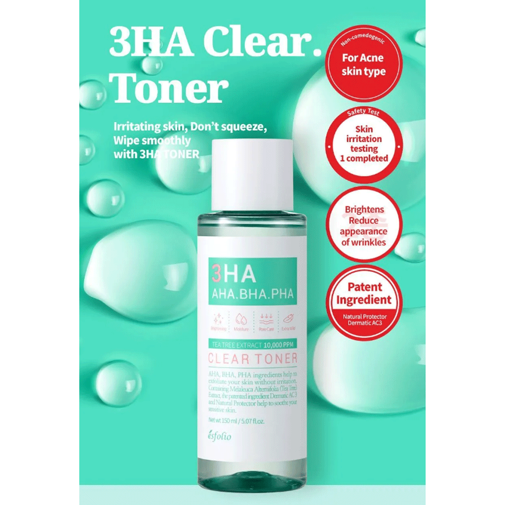 esfolio 3HA Clear Toner 150ml