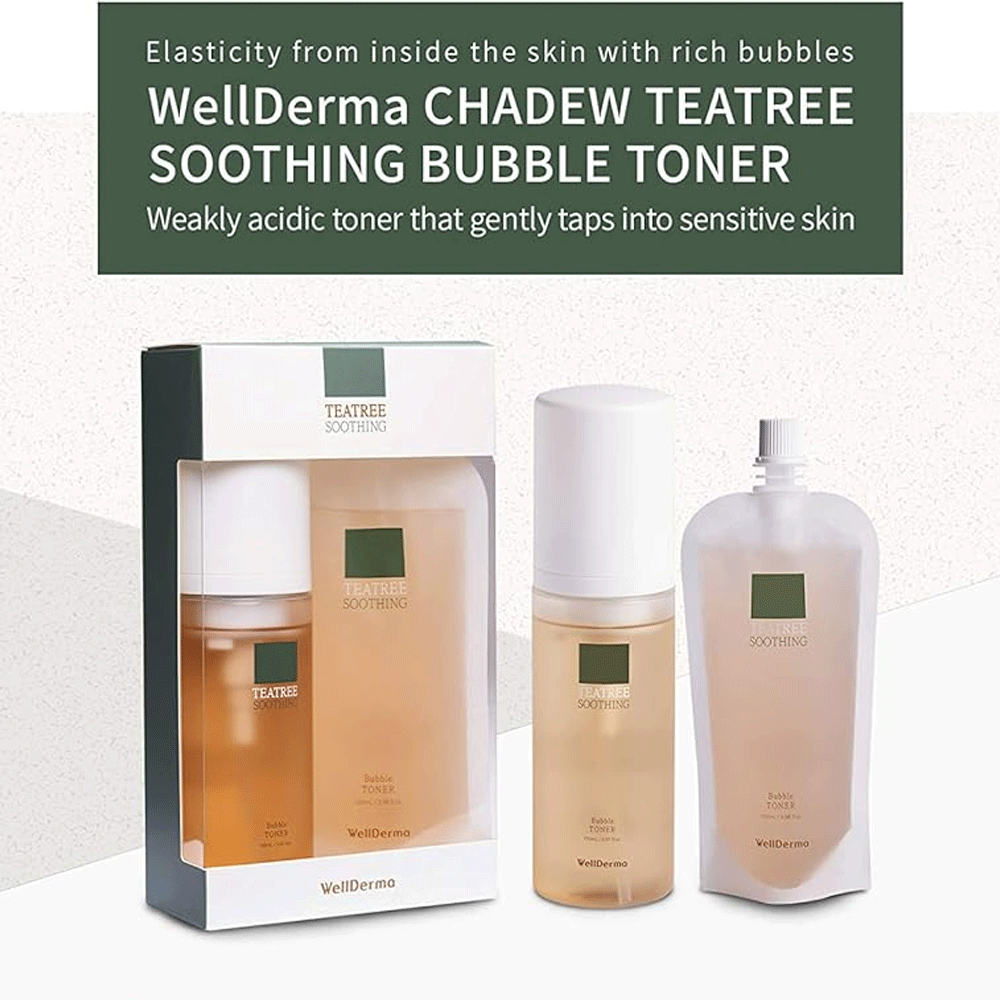 WellDerma TeaTree Soothing Bubble Toner 150ml + Refill 100ml