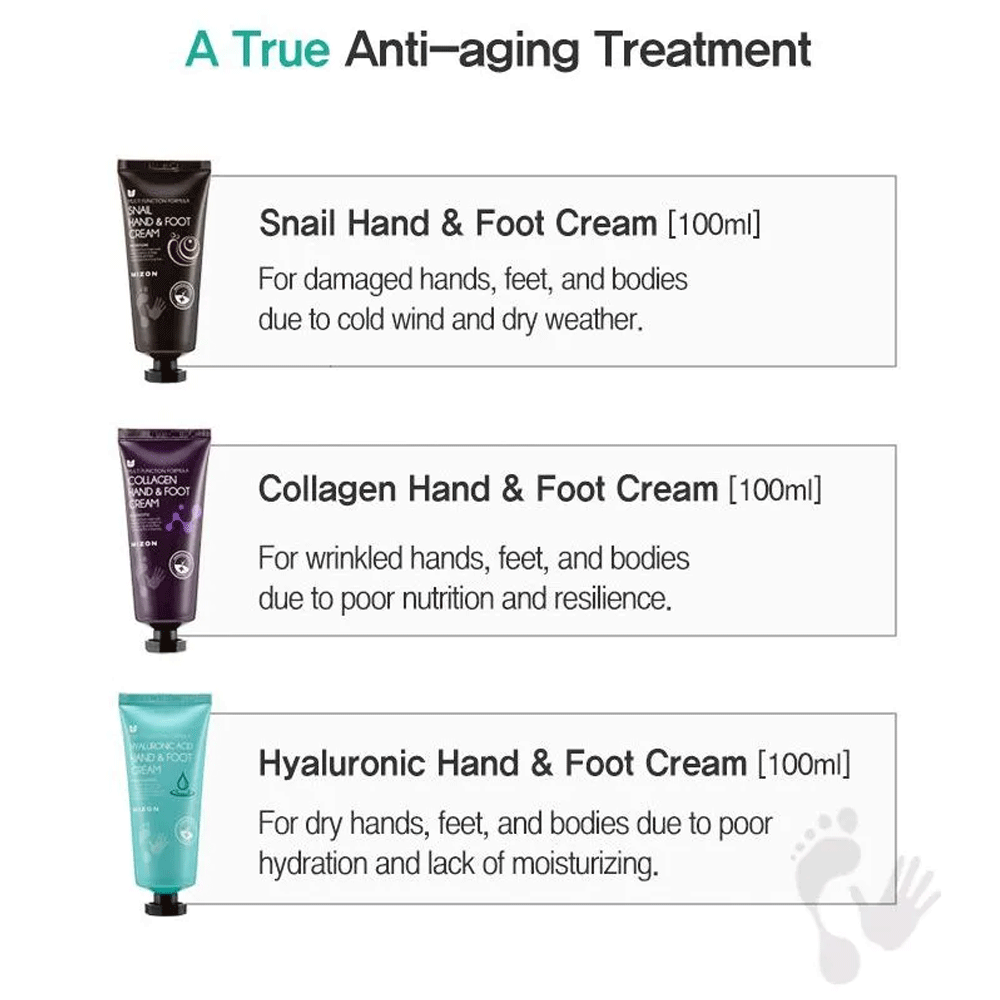 MIZON Hand & Foot Cream 100ml - 3 Types