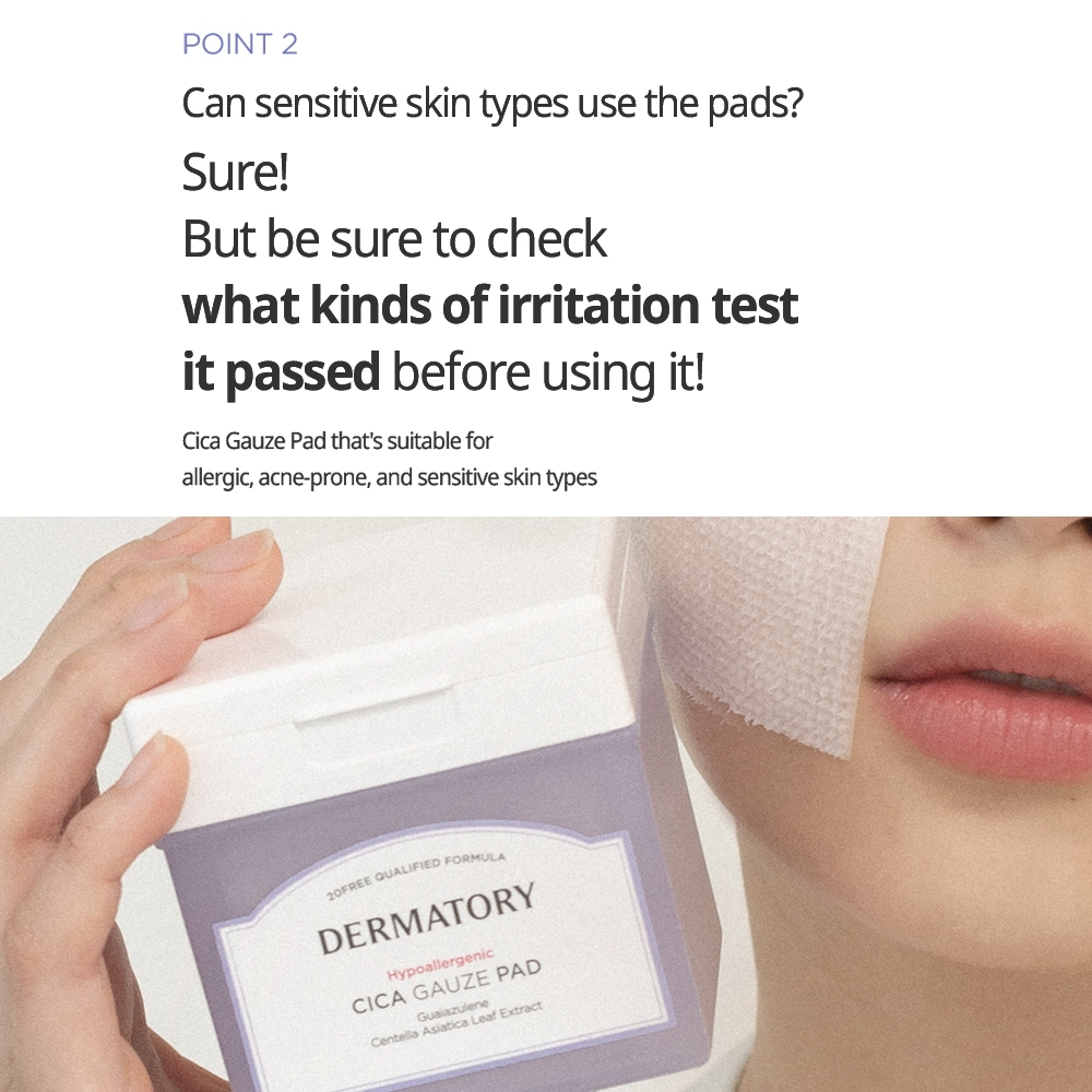 DERMATORY Hypoallergenic Cica Rescue Gauze Pad 80ea