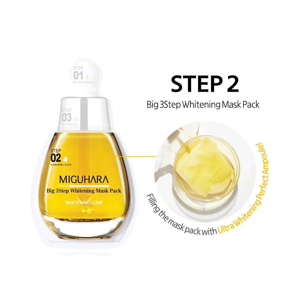 MIGUHARA Big 3 Step Whitening Mask Pack Origin * 10ea