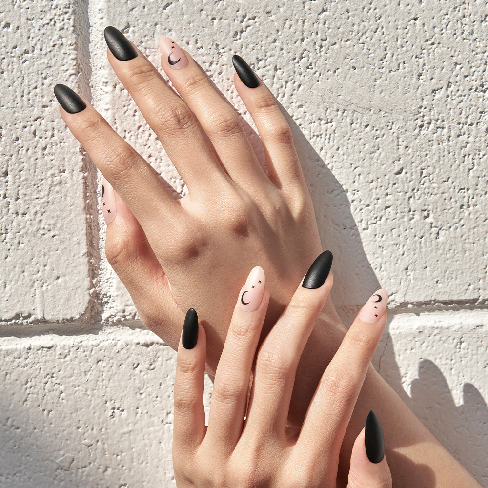 MUZMAK Nail Tips 36pcs #Moon Night(Almond)