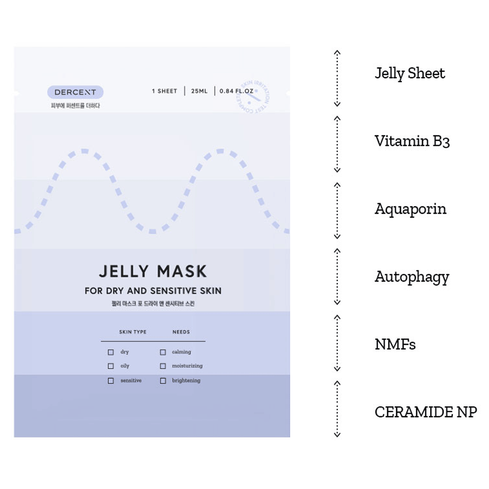 DERCENT Jelly Mask for Dry And Sensitive Skin 25ml