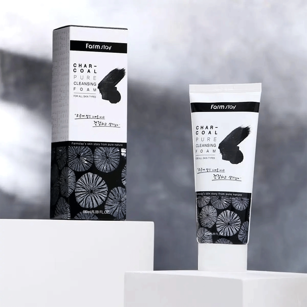 Farmstay Char-Coal Pure Cleansing Foam 180ml
