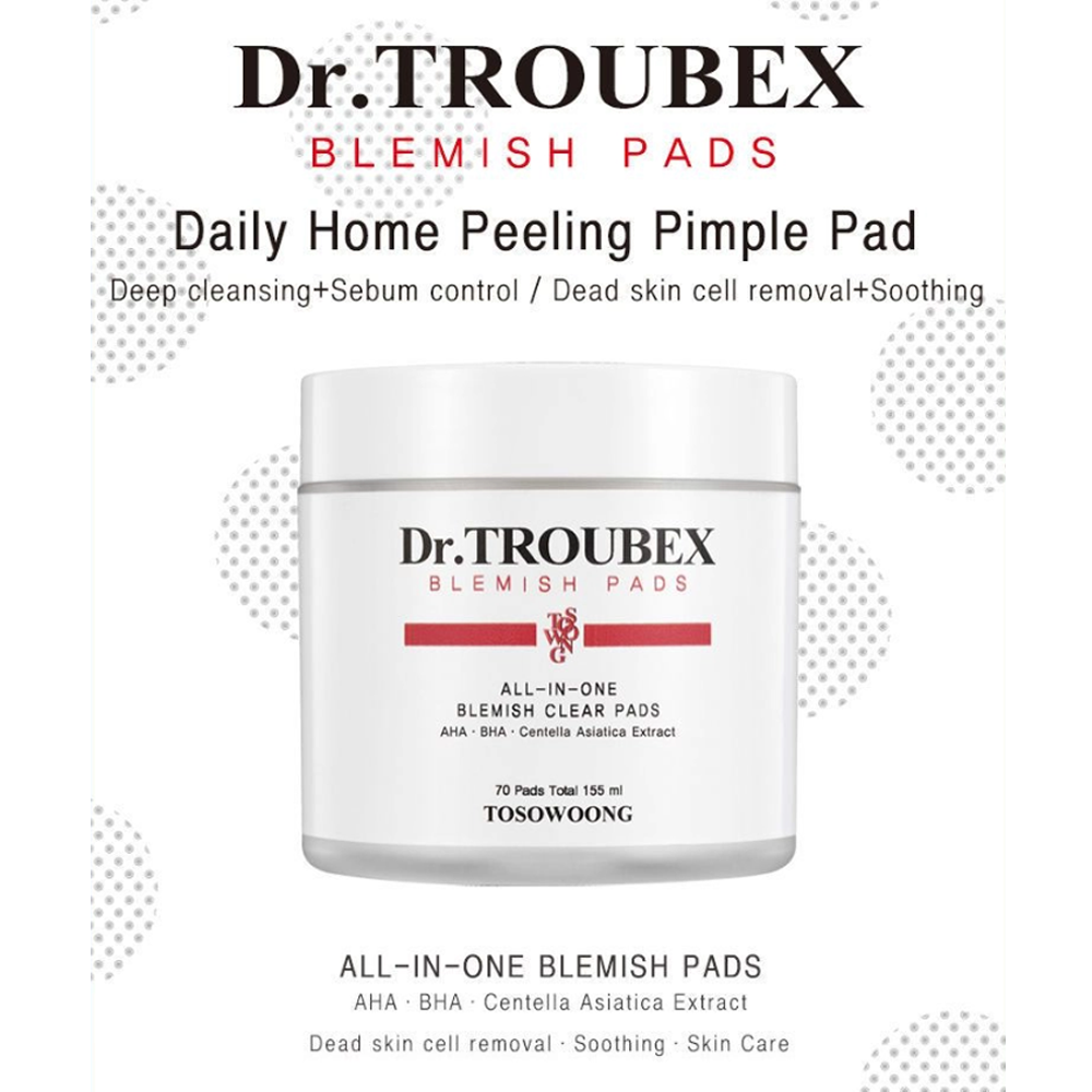 TOSOWOONG Dr. Troubex Blemish Pads 70pcs
