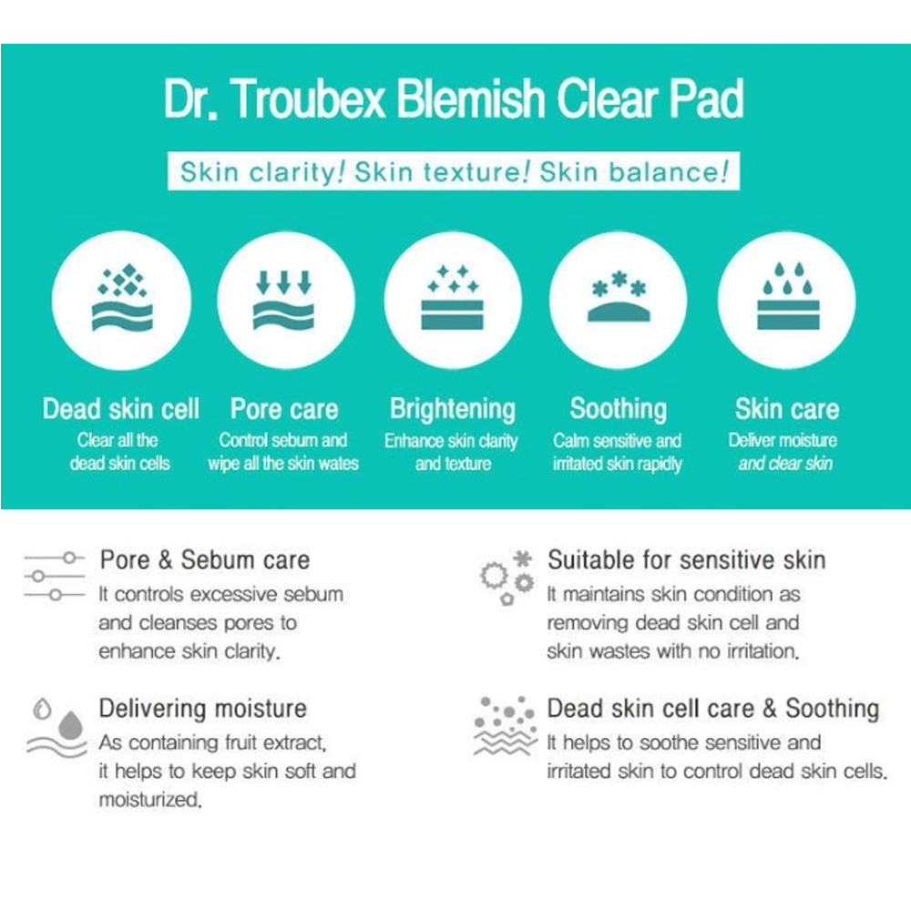 TOSOWOONG Dr. Troubex Blemish Pads 70pcs