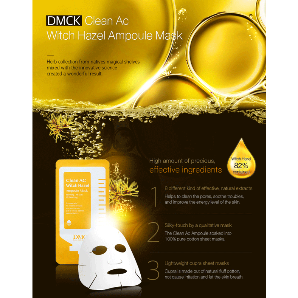 DMCK Clean Ac Witch Hazel Ampoule Mask 10ea