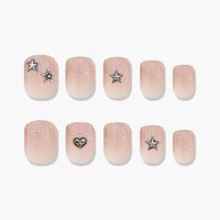 MUZMAK Nail Tips 36pcs #Angel Punk(Short Square)