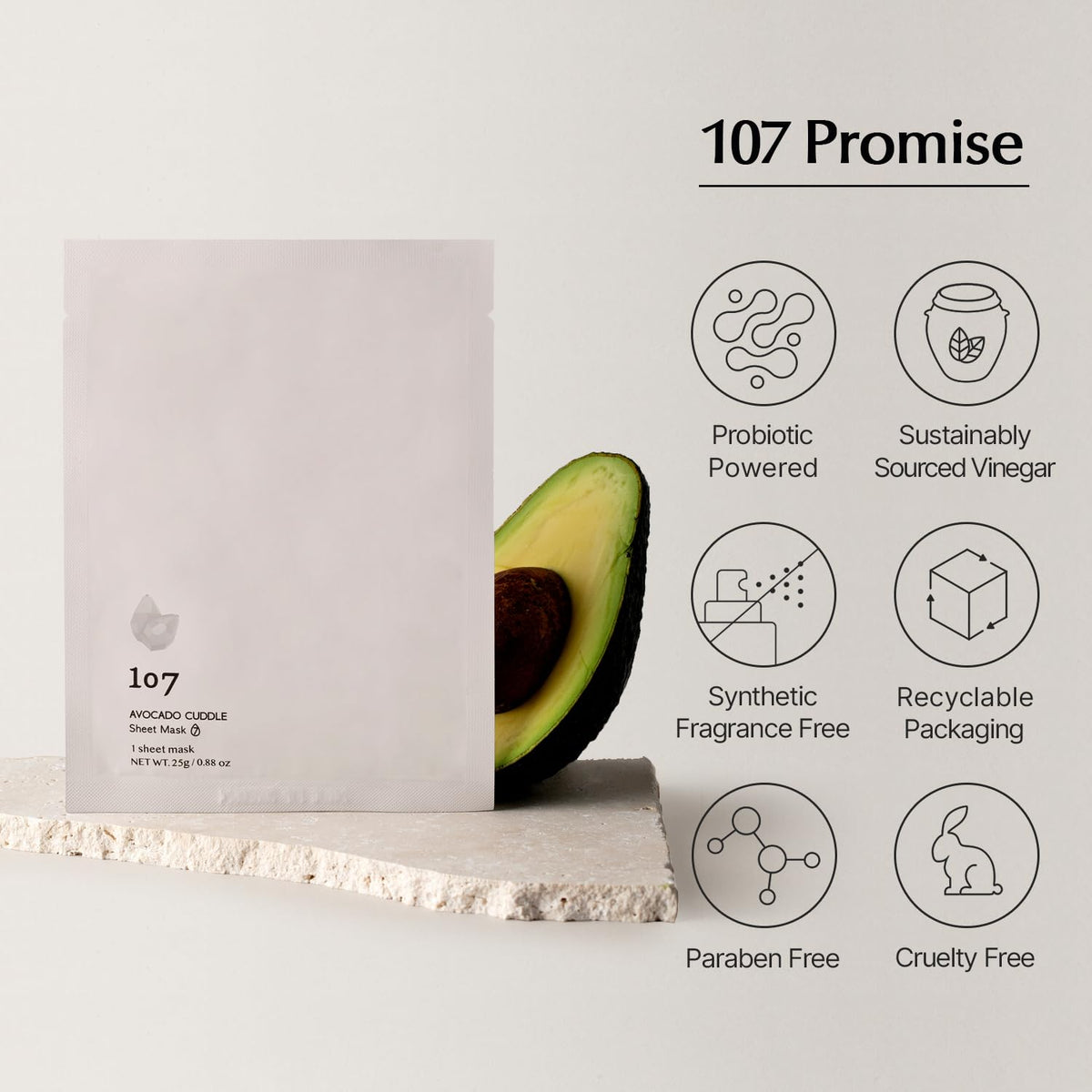 ONEOSEVEN Avocado Cuddle Sheet Mask 25g * 5ea