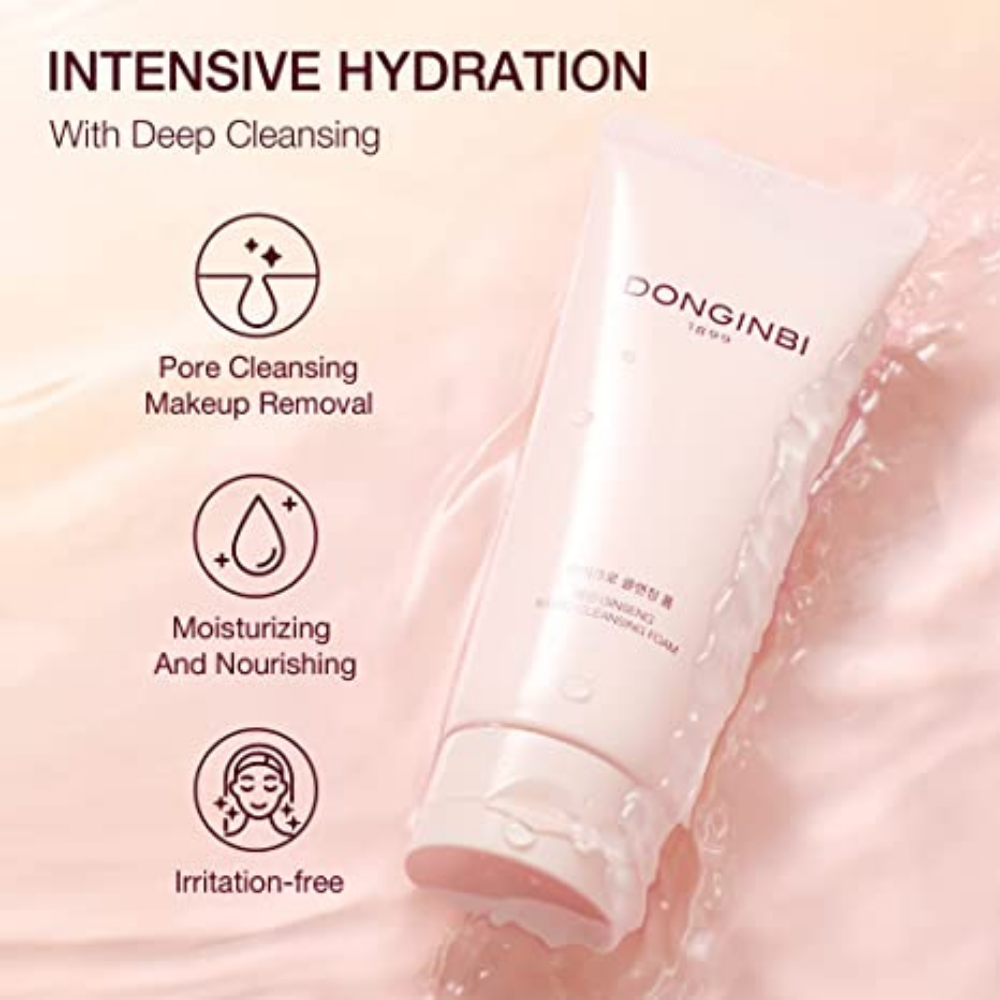 DONGINBI 1899 Single Essence EX 70ml & Cleansing Foam 50ml Special Set - Anti-Aging face essence with Korean Red Ginseng for Radiance and Repair