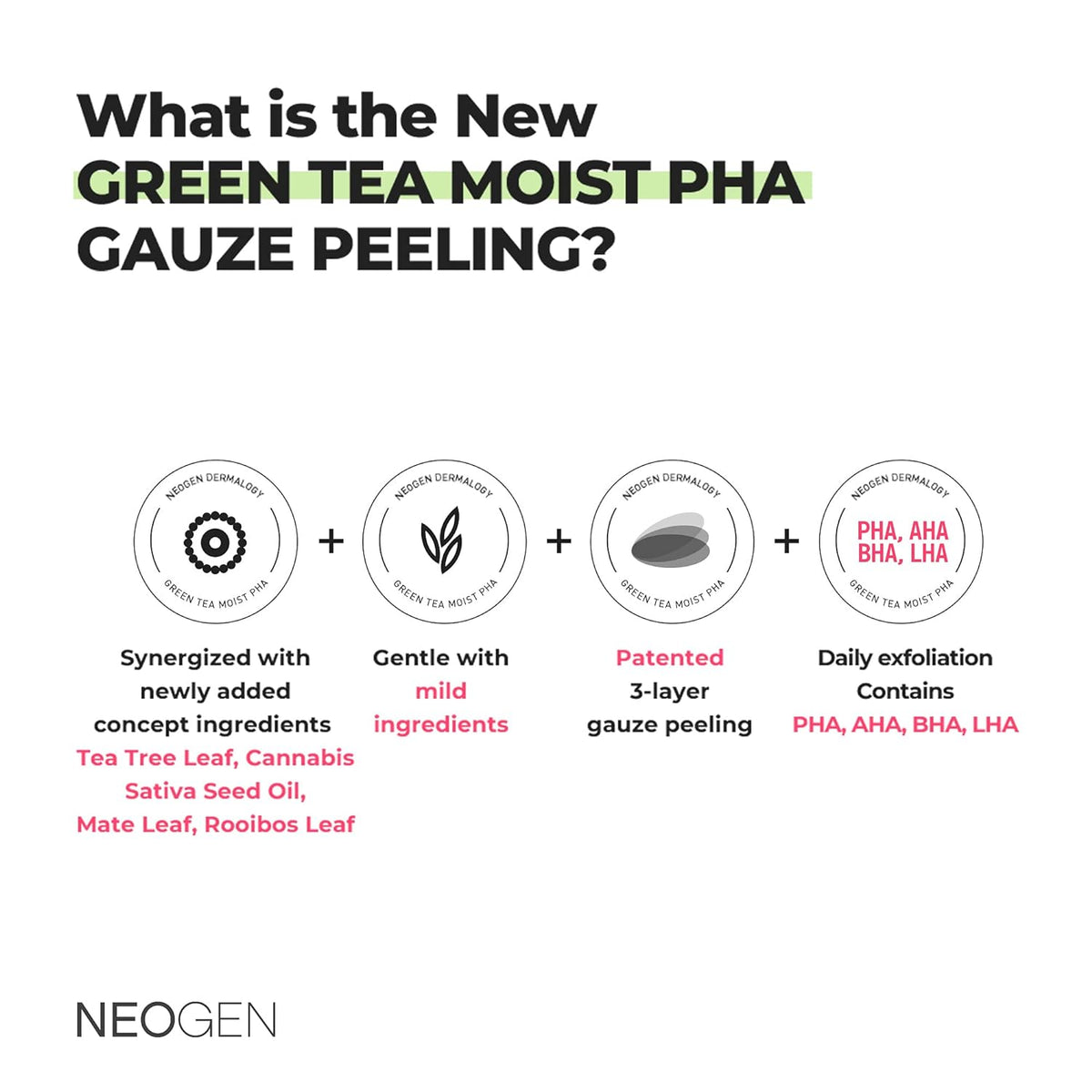 NEOGEN Dermalogy Green Tea Moist Pha Gauze Peeling 190ml (30 Pads)