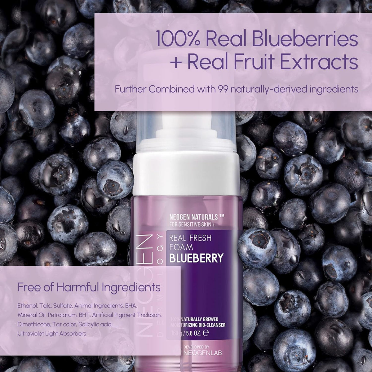 NEOGEN DERMALOGY Real Fresh Foam Cleanser Blueberry 160g