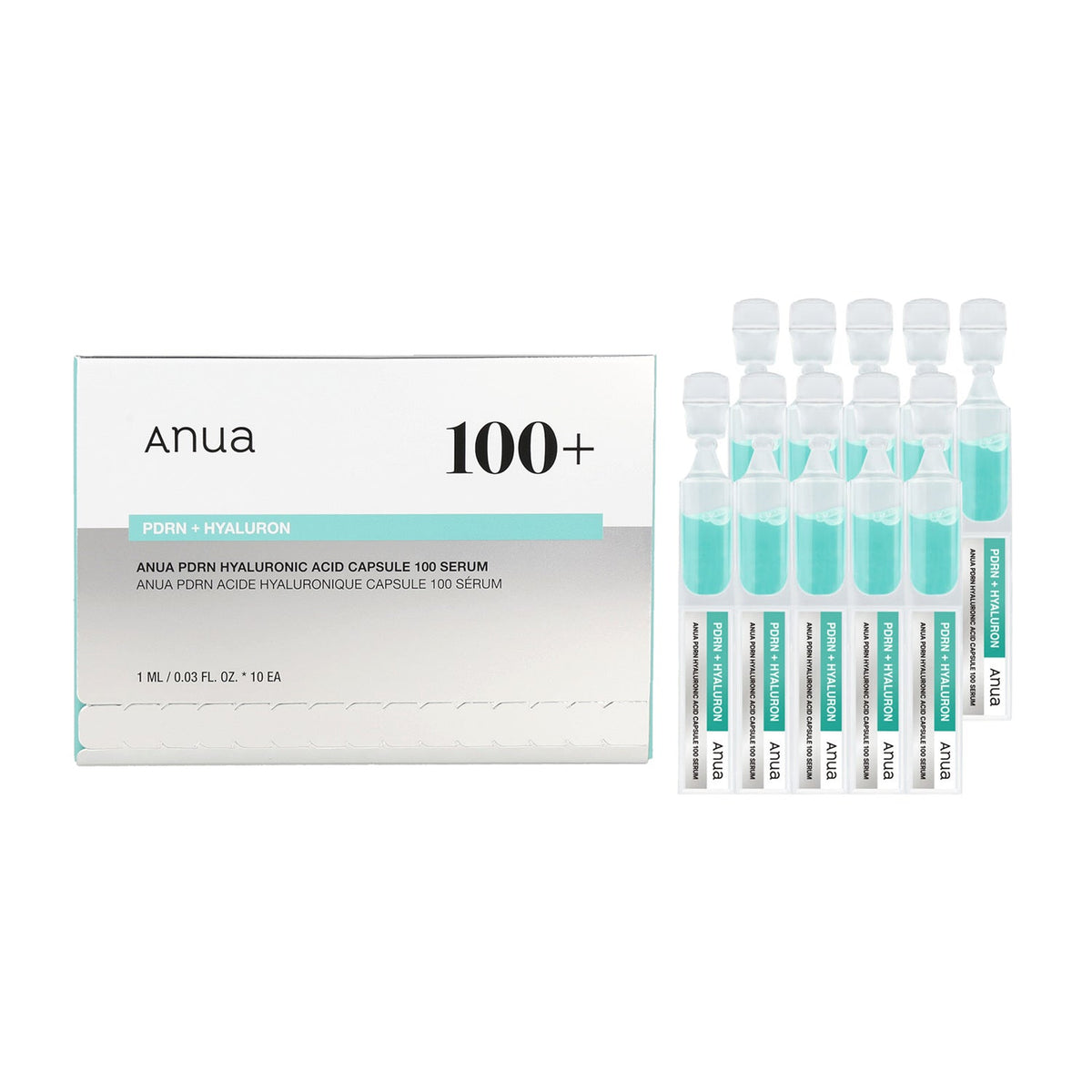 Anua PDRN Hyaluronic Acid Capsule 100 Serum 1ml x 10ea