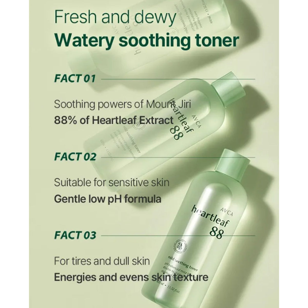 AVCA Heartleaf 88 Mild Soothing Toner 400ml