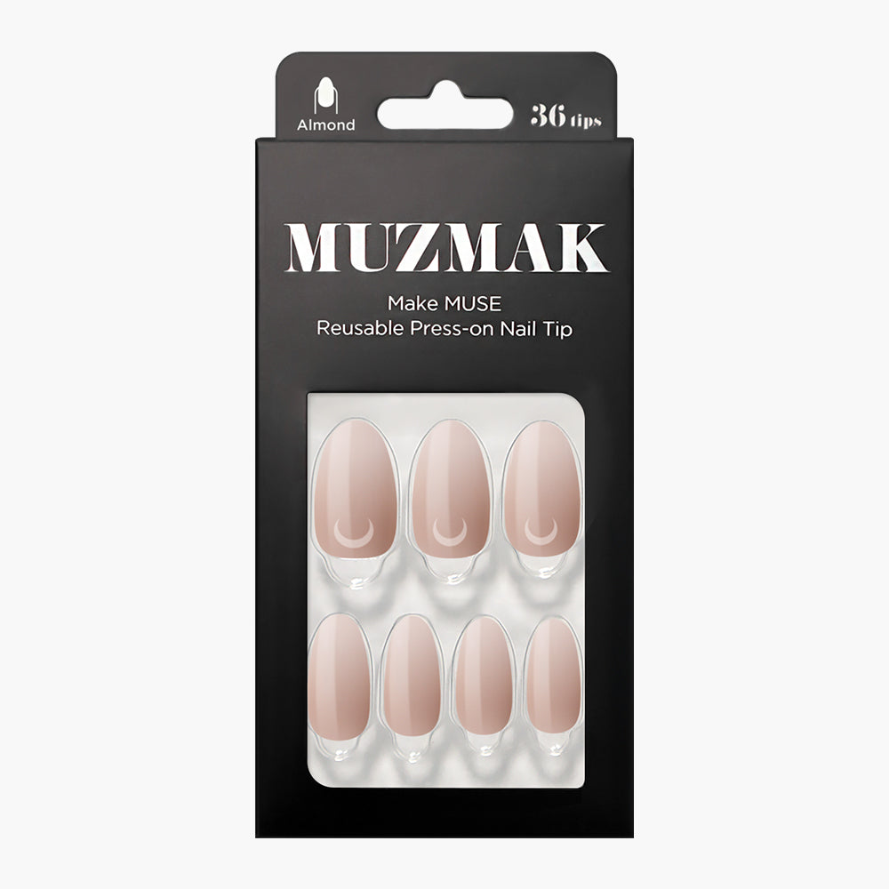 MUZMAK Nail Tips 36pcs #Amber(Almond)