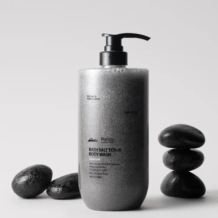 Bathpa Bath Salt Scrub Body Wash Charcoal 1000ml
