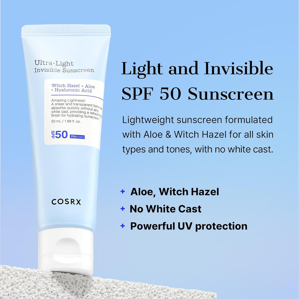 COSRX Ultra-Light Invisible Sunscreen SPF50+ PA++++ 50ml