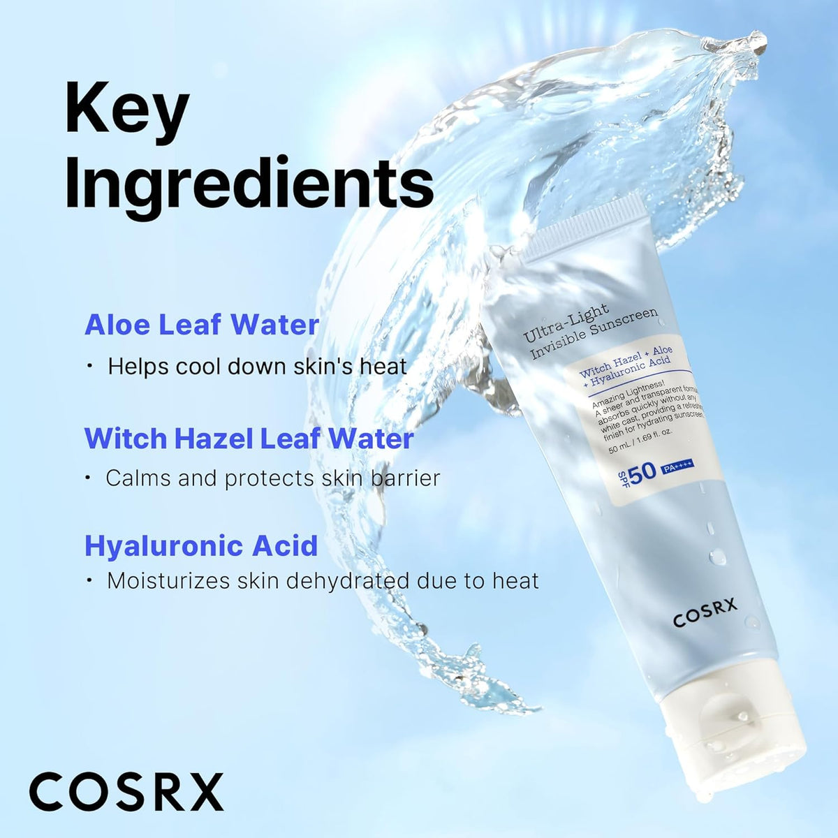 COSRX Ultra-Light Invisible Sunscreen SPF50+ PA++++ 50ml