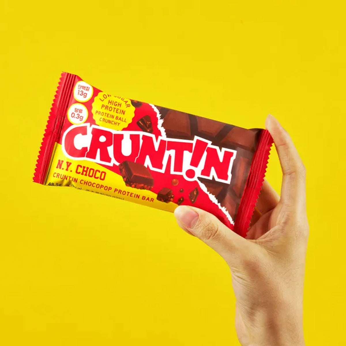 CRUNTIN Choco Pop Protein Bar - NY Choco (2 Boxes / 12 Bars)