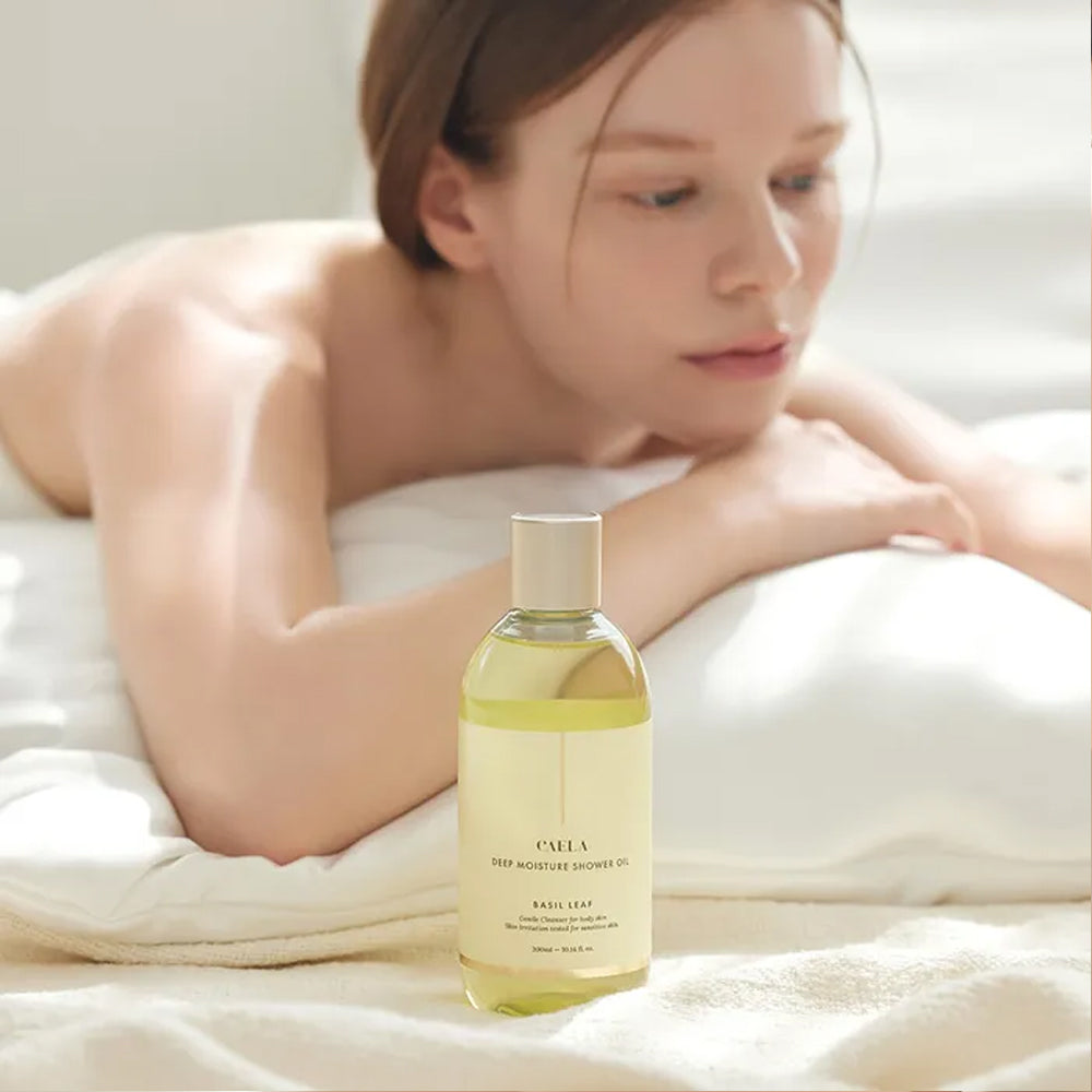 Caela Deep Moisture Shower Oil - Basil Leaf 300ml