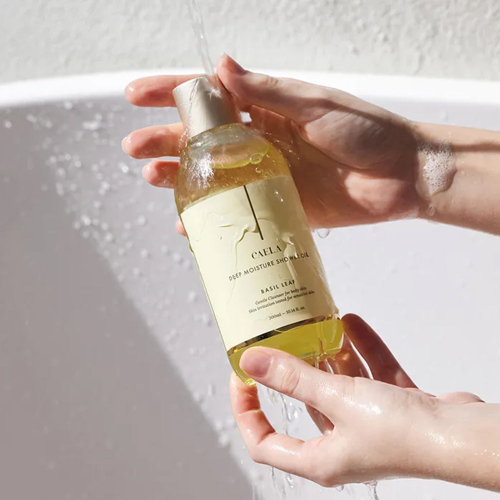 Caela Deep Moisture Shower Oil - Basil Leaf 300ml