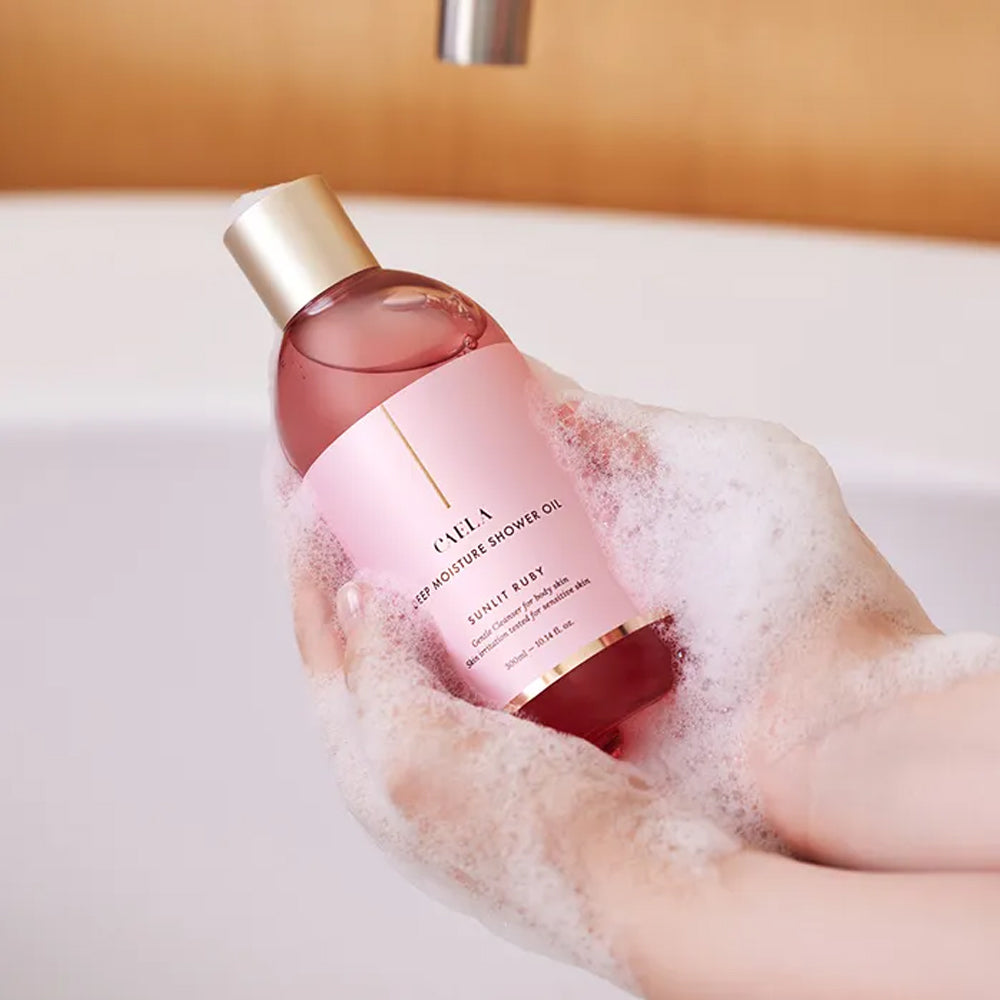 Caela Deep Moisture Shower Oil - Sunlit Ruby 300ml