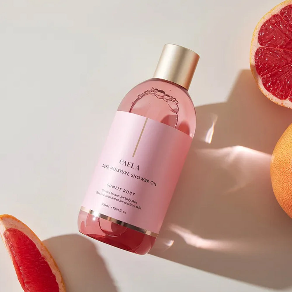 Caela Deep Moisture Shower Oil - Sunlit Ruby 300ml