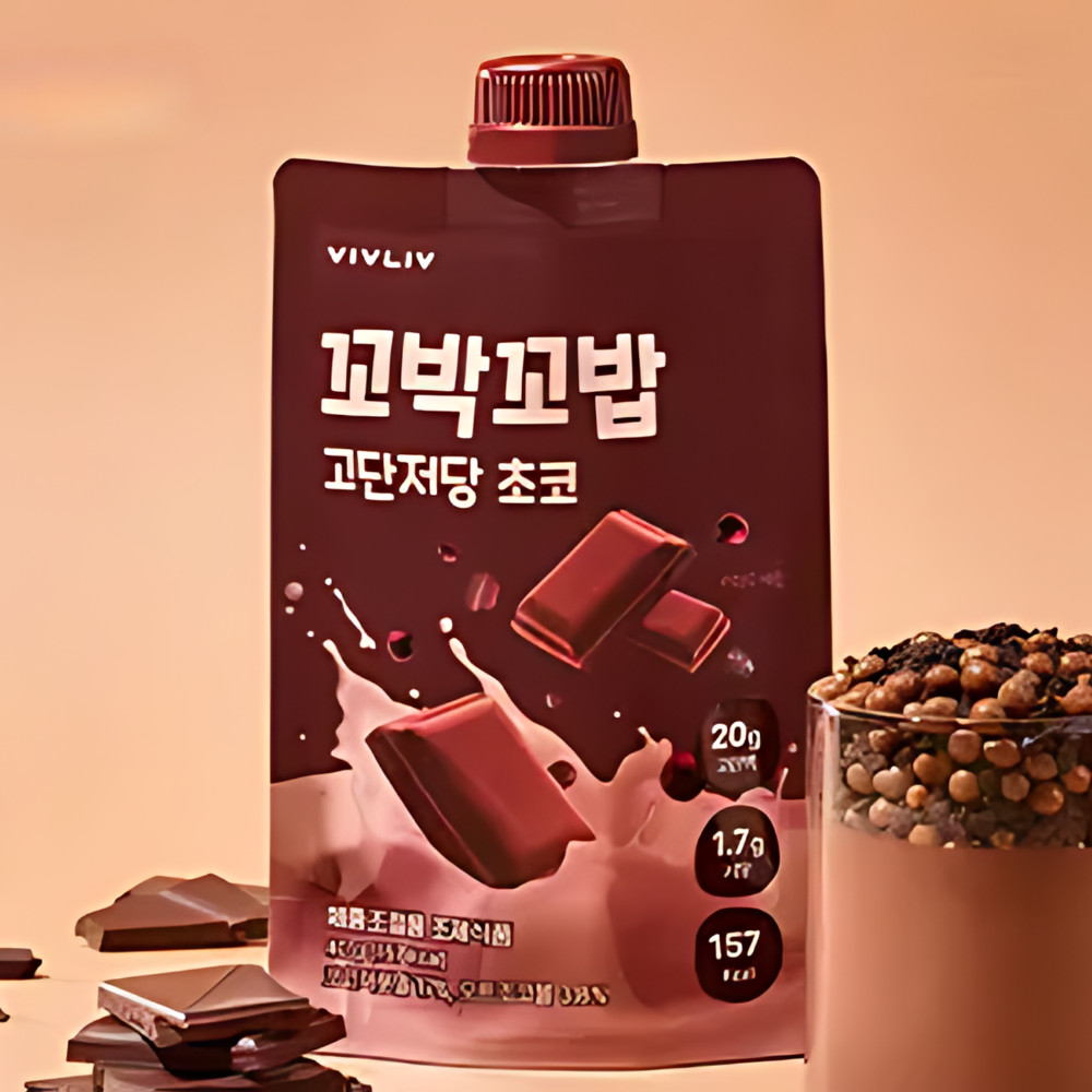 VIVLIV Kkobak Kkobab High‑Protein Low‑Sugar Shake – 40g × 7 Sticks (Choose 1 of 6 Flavors)