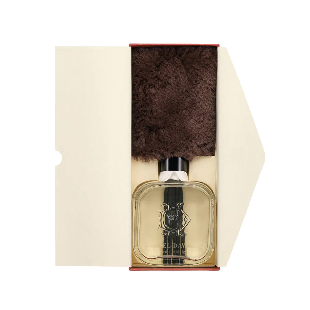 HOTEL DAWSON Jardin Midnight Room Diffuser (250ml) - Aromatic Wood Scent (Main Diffuser + Fur Coaster + 5 Reed Sticks Set)