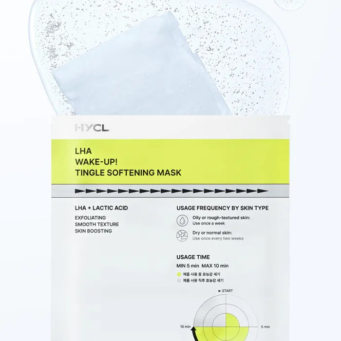HYCL RAHA Wake-Up Tingle Softening Mask 15ml 1 Set (4 Sheets)